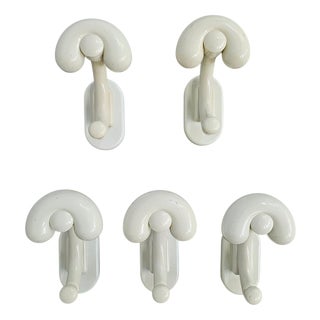 Plastic Coat Hooks, Italy, 1970s, Set of 5 For Sale