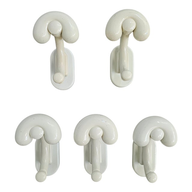 Plastic Coat Hooks, Italy, 1970s, Set of 5 For Sale