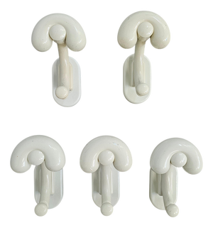 Plastic Coat Hooks, Italy, 1970s, Set of 5