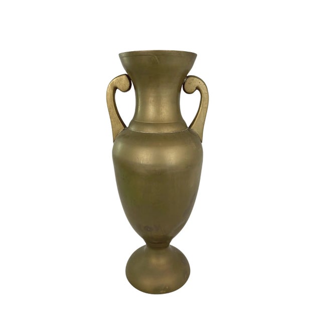 Mid 20th Century Mid-Century Solid Brass Trophy Vase For Sale - Image 5 of 5