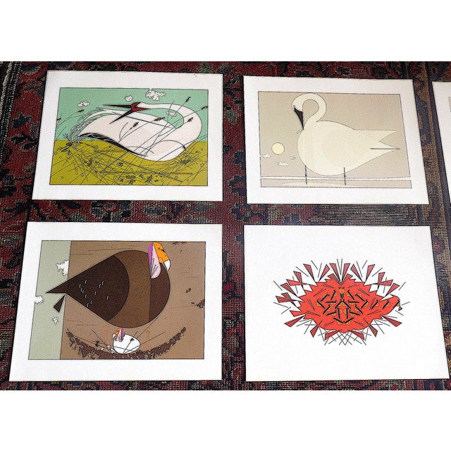 This set of nine (9) vintage abstracted modernist lithographs (offset) by the well known and well listed American artist...