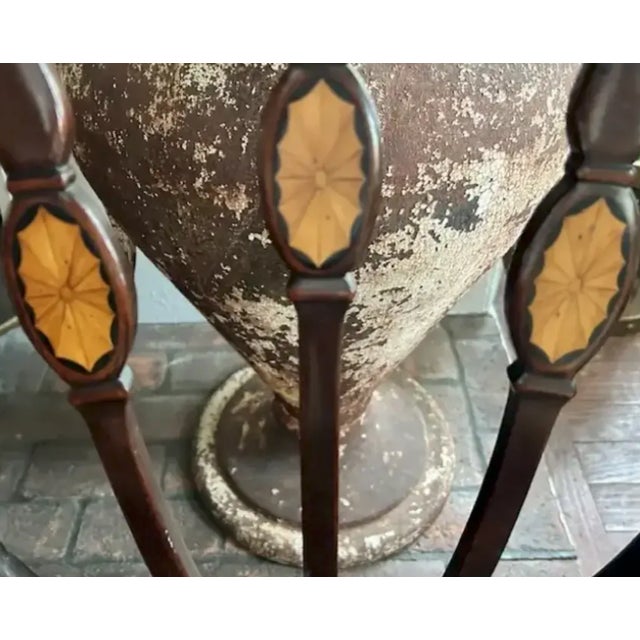 Brown American Federal Shield Back Chair With Inlaid Marquetry and Nailheads For Sale - Image 8 of 11