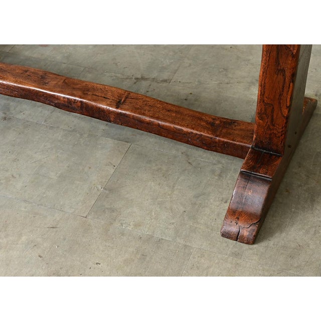 18th Century French 18th Century Solid Elm Tavern Table For Sale - Image 5 of 14