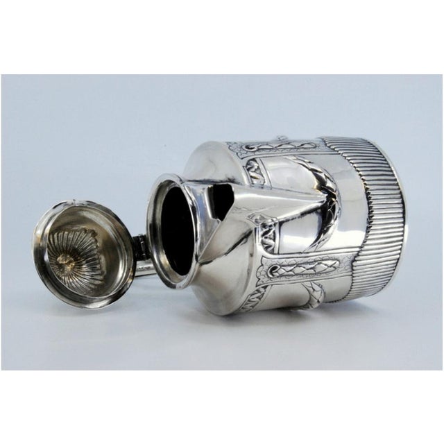 Fluted Silver Teapot with Scrolls and Garlands For Sale - Image 4 of 11