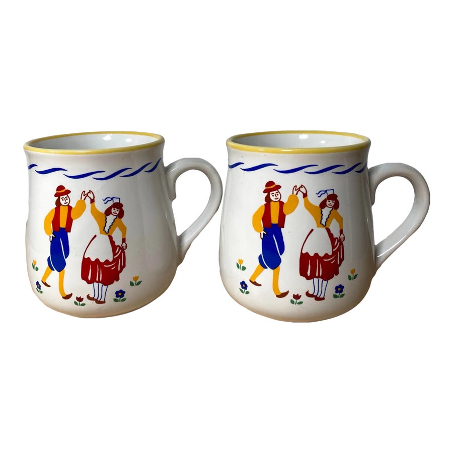 50s Blue line mug set
