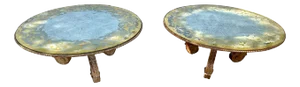 Signed Baker Furniture Verre Eglomisé tables - A Pair