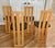 Modern Vintage Mid 80s Italian Wood and Leather Dining Chairs - A Set of 4 For Sale - Image 3 of 10