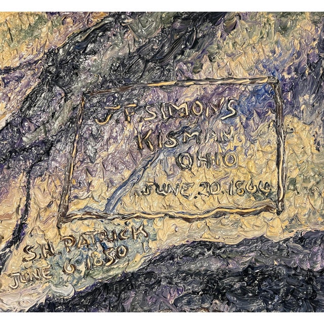 1964 Andrew William Vachon s.j. "Register Rock" Original Oil Canvas Impasto Painting For Sale In Los Angeles - Image 6 of 13