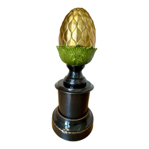 1980s Indian Solid Bronze Acanthus Finial - 14.5"