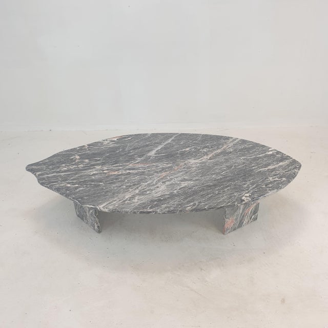 Italian Marble Leaf Shape Coffee Table, 1980s For Sale - Image 4 of 18