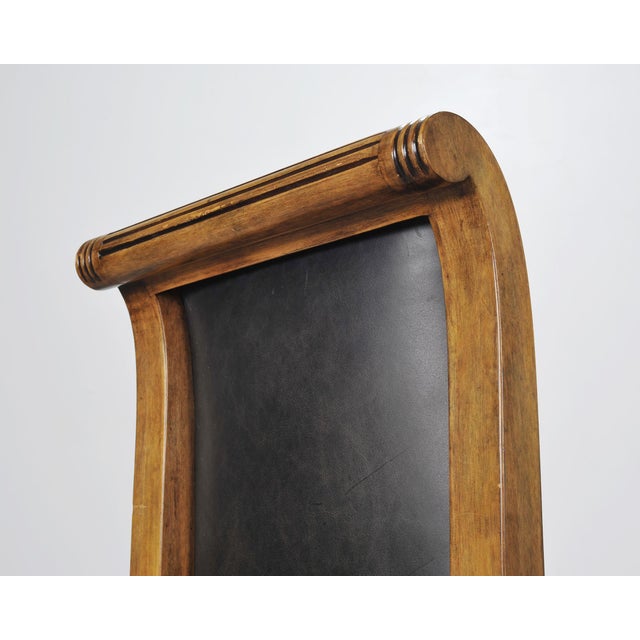Set of Six Michael Taylor Regency Style Leather Dining Chairs For Sale - Image 15 of 18
