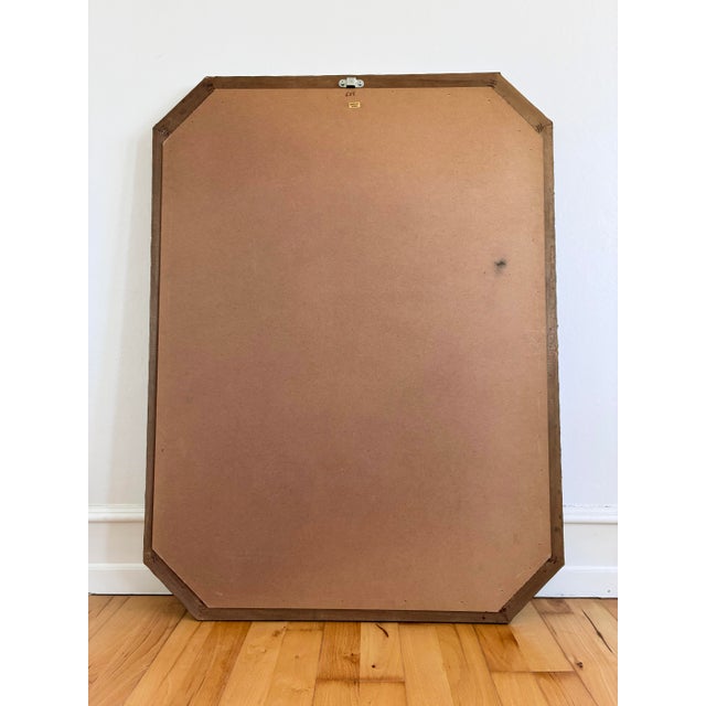 Large Vintage Spanish Venetian Style Rectangular Brass Wall Mirror – Gold Hollywood Regency, 1980s For Sale - Image 11 of 12