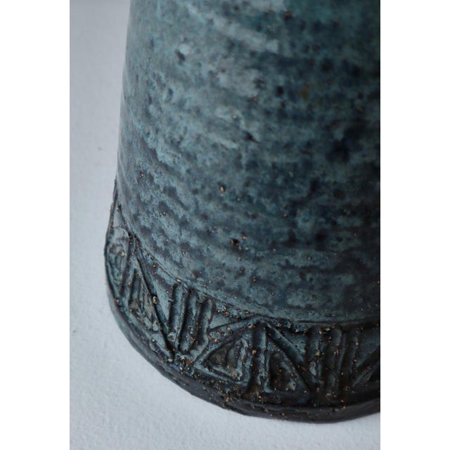 Blue Scandinavian Modern Brutalist Stoneware Table Lamp from Sejer, Denmark, 1960s For Sale - Image 8 of 13