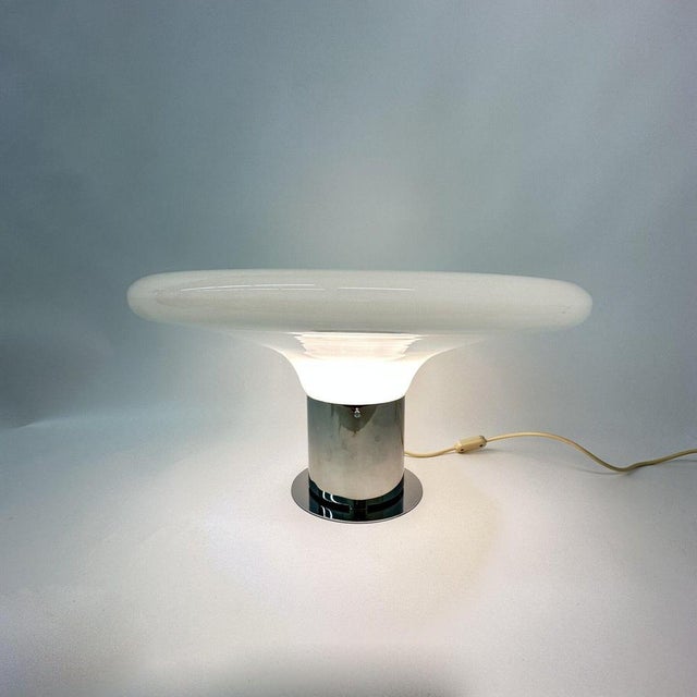 Large Italian UFO Glass Table Lamp, 1970s For Sale - Image 6 of 18