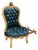 French Louis XV Style Bergère Chair – Bottle Green Tufted Velvet With Ornate Gold Leaf Frame For Sale