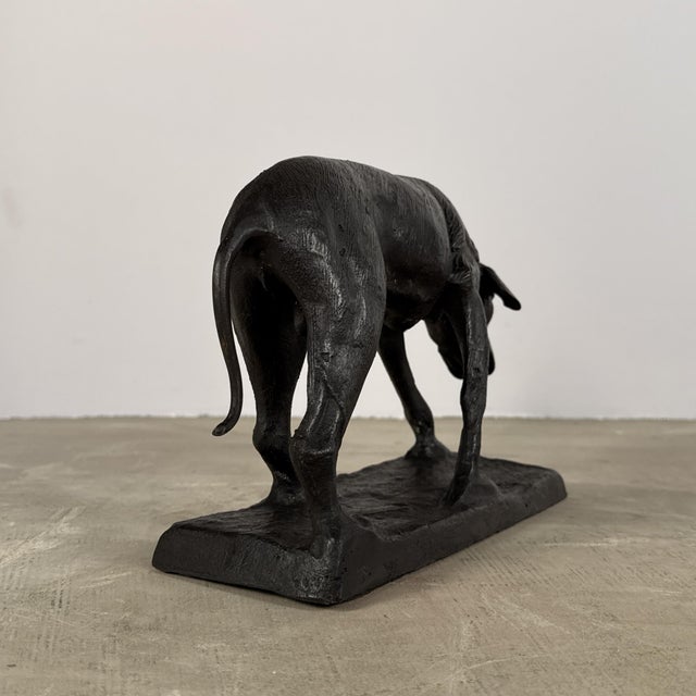 Bronze Hunting Dog Sculpture, Tracking Hound – 14” L For Sale - Image 4 of 8