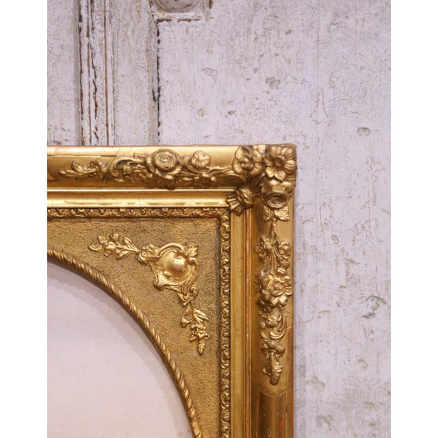 19th Century French Equestrian Portrait of Lady With Horse & Dog in Carved Frame For Sale - Image 4 of 7