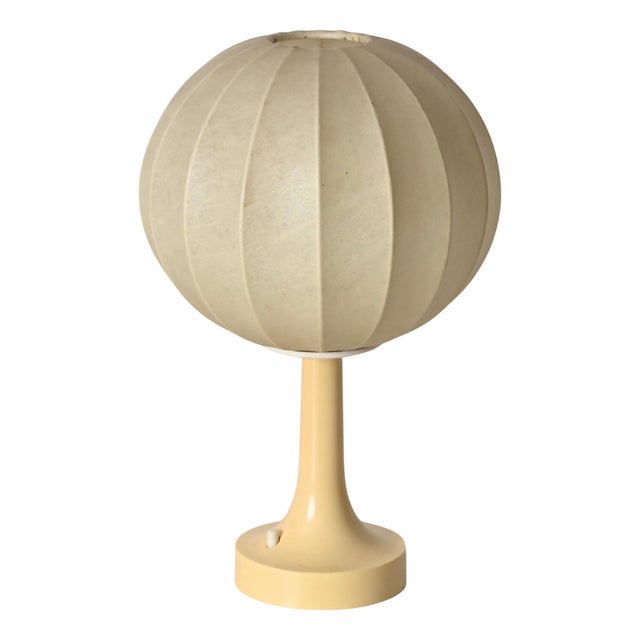 Mid-Century Modern Cocoon Cream Base Table Lamp by Castiglioni for Flos, 1960s For Sale