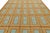 2020s Swedish-Style Geometric Flatweave Wool Rug in Rust and Sky Blue For Sale - Image 5 of 10