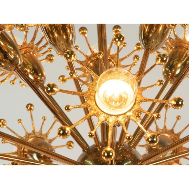Gold Starburst Pistil Dandelion Ball Pendant Light from Palwa, 1960s For Sale - Image 8 of 13