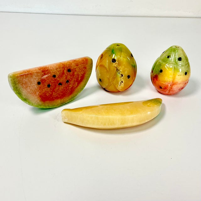 Mid-Century Italian Boho Chic Hand Carved Marble Fruit - Set of 4. For Sale - Image 11 of 11