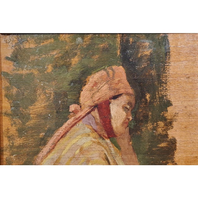 Eugenio Cecconi, Seated Figure, 1842, Oil on Panel, Framed For Sale - Image 9 of 12