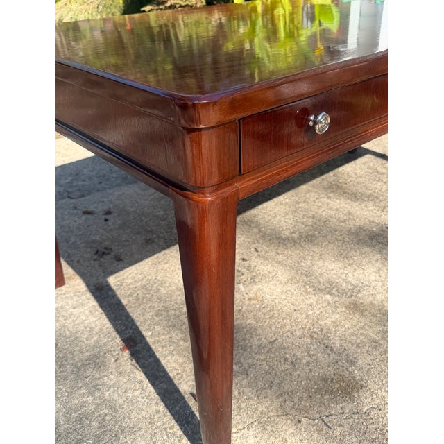 Wood 1940s Directorie Style Mahogany Writing Desk by CMC Sloane Master Desk For Sale - Image 7 of 8