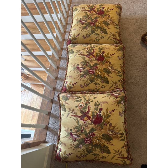 English Set of 3 Scalamandré Linen 26” Designer Pillows For Sale - Image 3 of 5