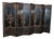 Vintage Chinoiserie Black Lacquer 8 Panel Folding Screen Room Divider 144" For Sale
