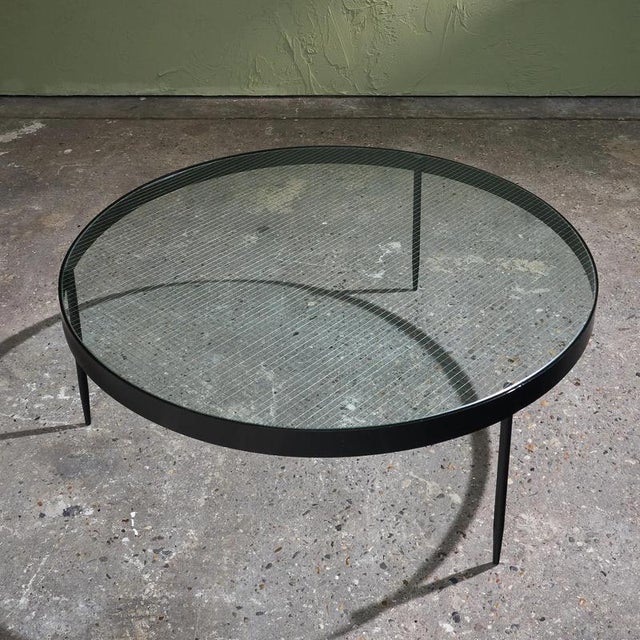 Black lacquered steel wired glassheight 38 cm / 14.96 in diameter 101 cm / 39.76 in the g4 coffee table was designed by...