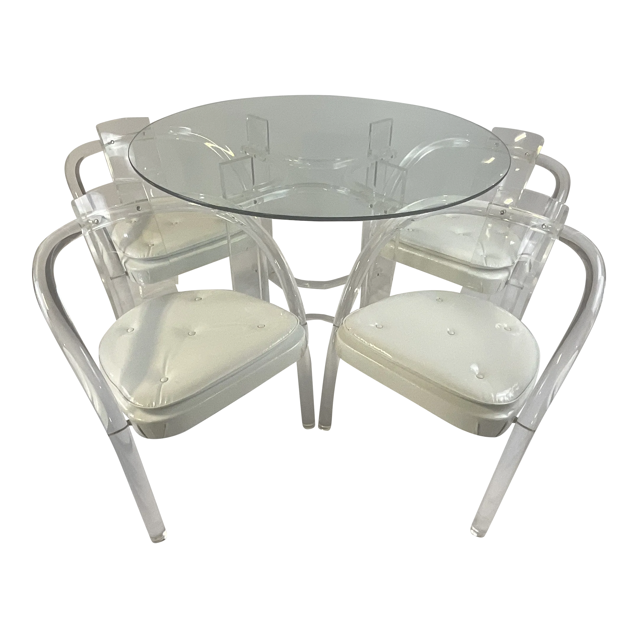 1970s Charles Hollis Jones Lucite & Patent Leather Dining Table