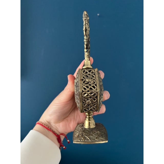Brass Vintage Ornate Brass Perfume Bottle For Sale - Image 8 of 12