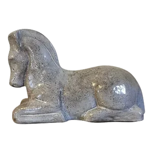 Art Deco Pottery Figure of a Recumbent Horse with Stipple Glaze