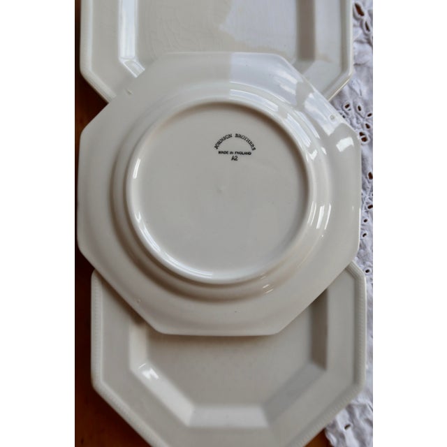 Vintage Octagonal Beaded Porcelain Dessert Plates from Johnson Brothers, 1980s, Set of 6 For Sale - Image 6 of 8