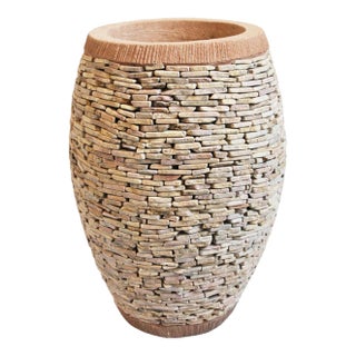 Peach Pebble Stacked Round Planter For Sale