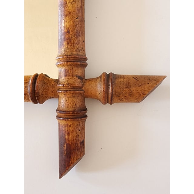 Antique French Faux Bamboo Wall Mirror For Sale In New York - Image 6 of 12