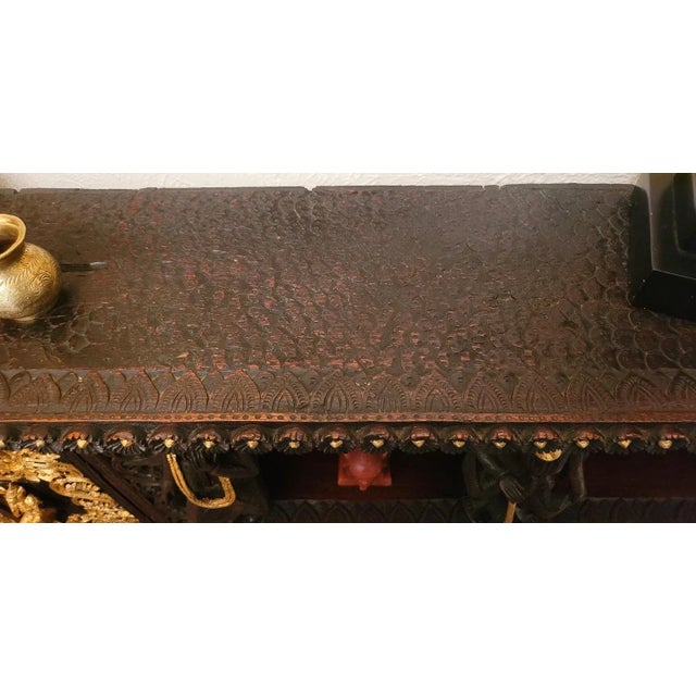 Mid 19th Century 19th Century Asian Highly Carved Wooden and Gilted Floor Case For Sale - Image 5 of 5