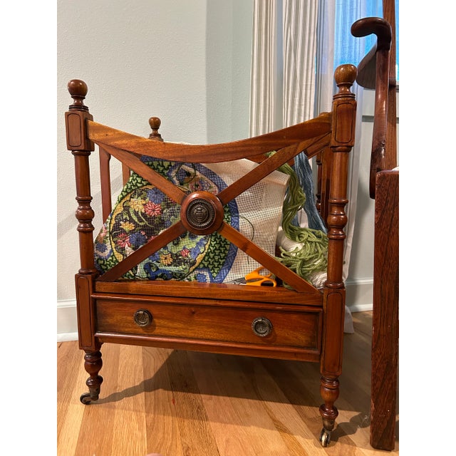 Vintage Reproduction Canterbury Magazine Rack With Drawer Chairish