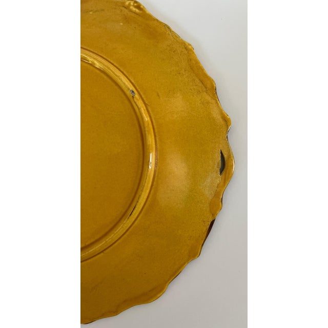 Antique 19thC Wedgwood & Bentley Majolica Plate Green & Goldenrod W ...