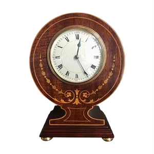 Antique Edwardian Mahogany Inlaid Desk Mantle Clock