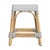 2020s Robias 18 in. Seat Height Rectangular Rattan Low Dining Stool, Gray/White Dot / Natural Rattan Frame For Sale - Image 5 of 7