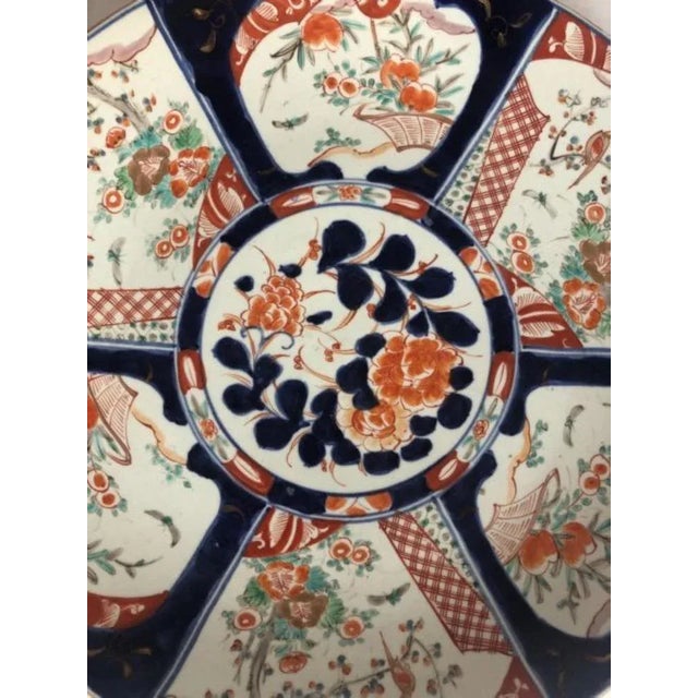 1900 - 1909 Large Antique Japanese Imari Hand Painted Plate, 1900 For Sale - Image 5 of 6