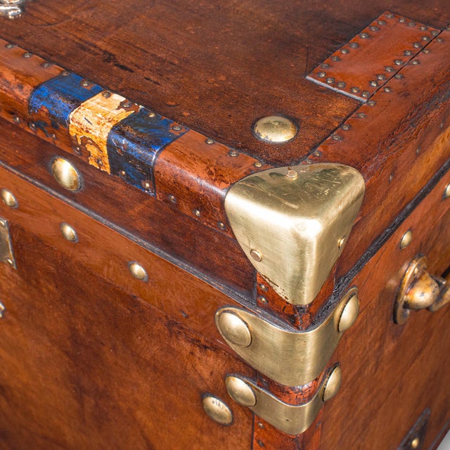 Pair, Late Vintage Officer's Campaign Luggage Cases, English, Bedside Nightstand For Sale - Image 12 of 12