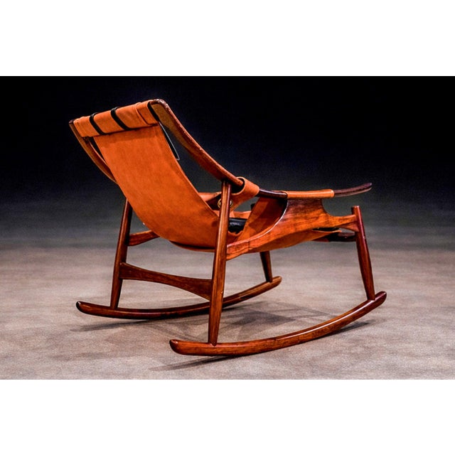 Rocking Chair in Rosewood & Leather, Liceu De Artes, 1960s For Sale - Image 11 of 15