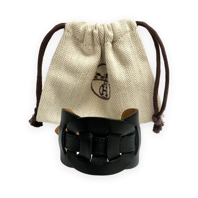 Hermès Fétiche Chaîne d'Ancre Leather Wrap Bracelet in Black Circa 2006 For Sale - Image 10 of 10
