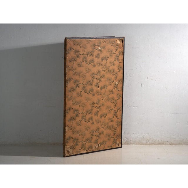 Antique Japanese Two-Panel Screen with Painting Collage, 1900 For Sale - Image 11 of 13