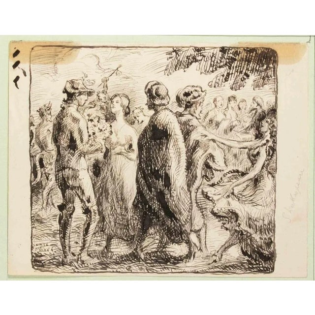 Paul Emile Colin, Le Comte d'Hiver, Ink Drawing, Early 20th Century For Sale - Image 3 of 3