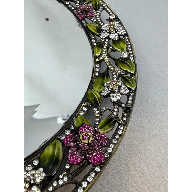 Modern Olivia Riegel Mirrored Vanity Tray W Crystals For Sale - Image 3 of 9