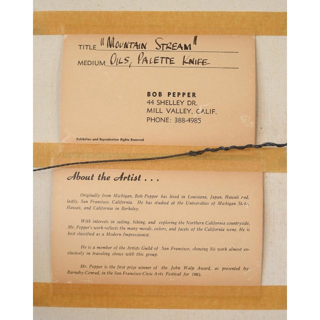 Large 1960s Bob Pepper Modernist Abstract Landscape Forest Painting, Signed and Framed For Sale - Image 11 of 13