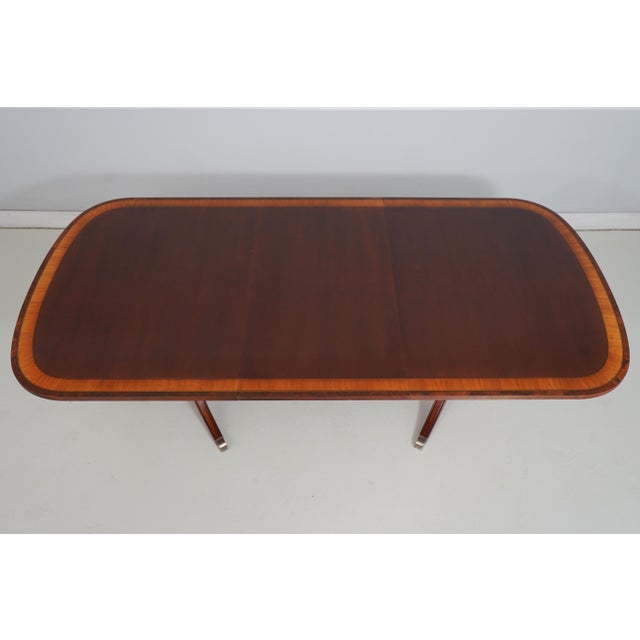 Ethan Allen Mahogany Inlaid Dining Table For Sale - Image 12 of 18